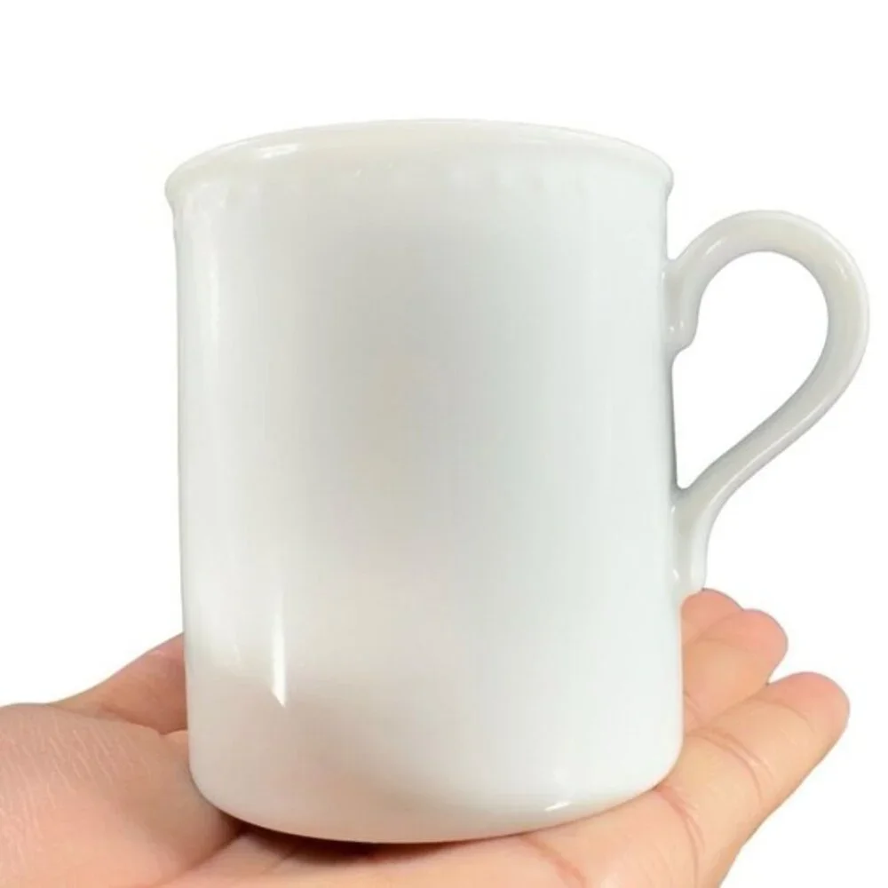 VTG Crate & Barrel Staccato White Coffee Tea Mug Cup Kathleen Willis Japan Set 2